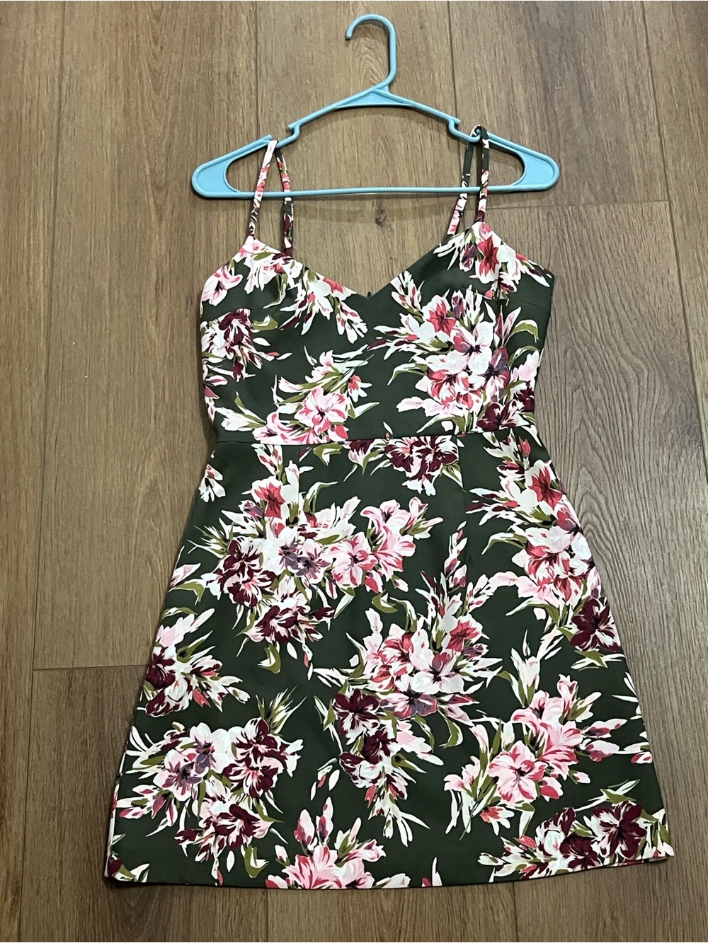 French Connection FLORIANA WHISPER Green Pink Floral Mini Dress